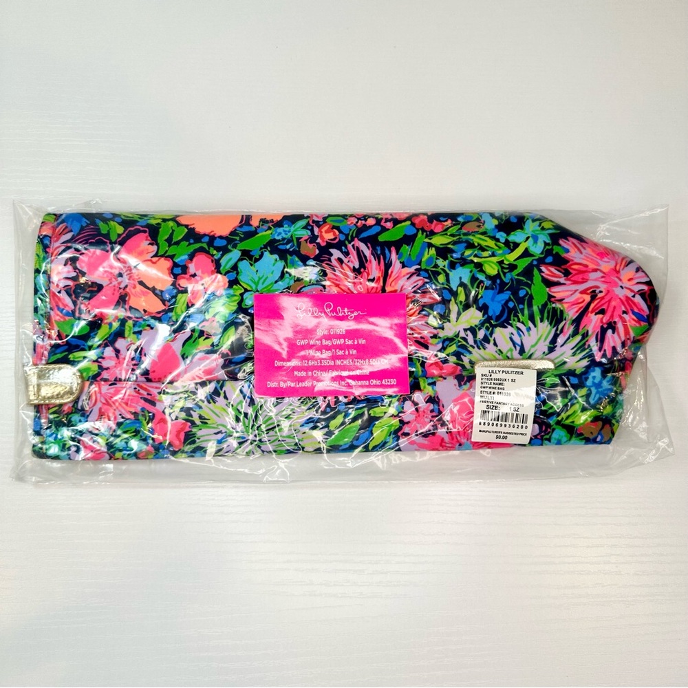 Lilly Pulitzer Wine Bag, Festive Fantasy, Hostess Gift - Picture 2 of 12